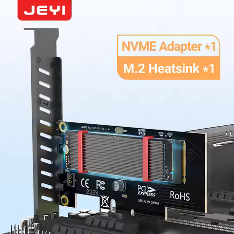 JEYI M.2 PCIe to NVMe Adapter with Aluminum Heatsink, 64Gbps PCIe4.0 X4 NVMe M.2 Expansion Card, 223