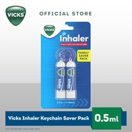Vicks Inhaler Nasal Decongestant Keychain Value Pack, Fast Relief from Blocked Nose, 0.5ml