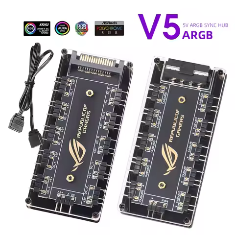 ARGB Cable Splitter Hub Computer PC Accessories 10-in-1 for ASRock Motherboard