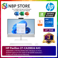 HP Pavilion 27-CA2002d 27" Touch FHD All-in-One Desktop PC Snowflake white ( i7-13700T, 16GB, 1TB SSD, GTX1650 4GB, W11, HS )