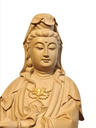 臺灣林昭發大師制造，持經觀音菩薩鐵丸石雕塑立像。