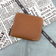 Hermes 金棕色EPSOM 絲巾ㄇ拉鍊短夾