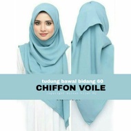 RESTOCKED🌹tudung bawal CHIFFON VOILE PLAIN bidang 60🌹