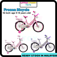 Siap Pasang !!! Ready Stocks !!! Frozen Bicycle 16" Inch with Alloy Rim Sesuai untuk kanak-kanak 5 hingga 8 tahun !!!