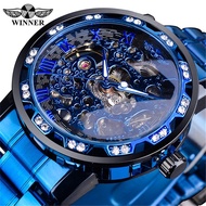 New winner mechanical watch watch men's fashion casual classic popular hollow rhinestone manual mechanical watch
