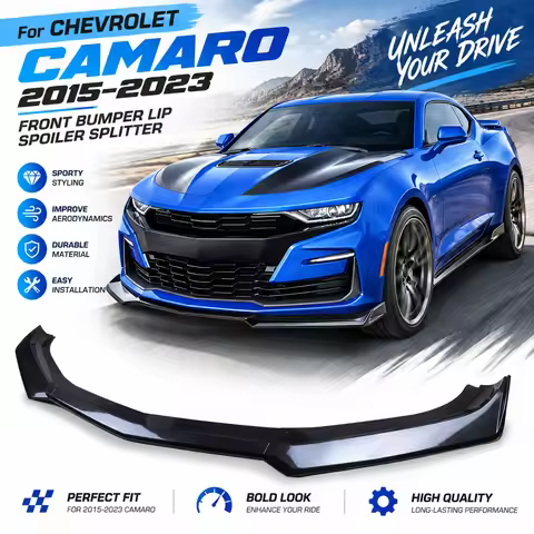 For Chevrolet Camaro 2016-2024 SS LS LT RS Front Bumper Lip Splitter Spoiler ABS Glossy Black Body K