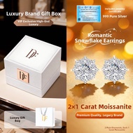 East Beauty | Luxe Silver 999 Earrings 1ct Moissanite