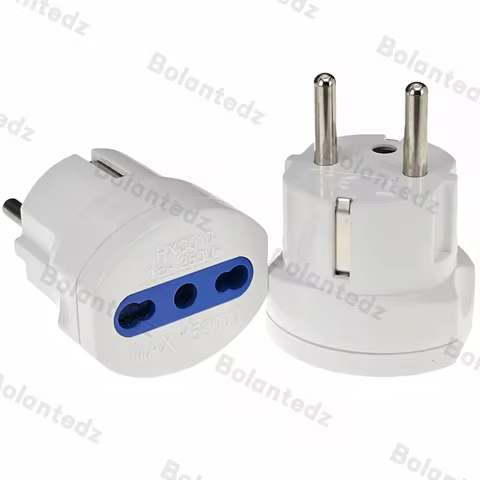 Bolantedz 1Pcs Italy To EU Plug Adapter Type-F Power Converter IT To Schuko European Travel France K