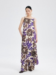 【印花】新中式復古中國風 真絲吊帶連衣裙