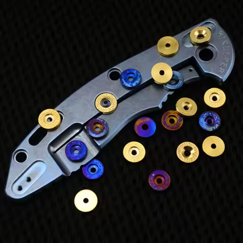 CNC Brass / Titanium Alloy Knife Lockbar Stabilizer Thumb Push Screws For Rick Hinderer XM18 Strider