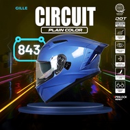 GILLE 843 CIRCUIT Full Face Dual Visor Plain Color Motorcycle Helmet