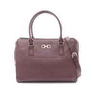 【二手】 Salvatore Ferragamo Ferragamo Gancini 兩用手提包 GG-21F 271 酒紅色皮革 Gancini 兩用托特包（女士款）