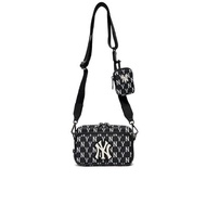 Mlb Korea NY Yankees Monogram Nylon Jacquard Mini Cross Bag Set Black Original
