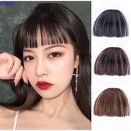 POMAT Hair Bangs Blunt Cute Wigs Hair Extensions BangsClip Brown Short Fake Bangs