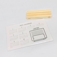 【全新】賓士 2024年 多功能木座桌曆(可放置手機、月曆和名片)