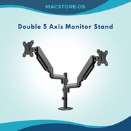 [Ready Stock] Double Arm 5-axis Monitor Stand Mount Arm 360 Degree Rotation | Cold Rolled Steel | Po