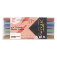 【Direct from Japan】 Kuretake Water-based Pen ZIG MS Calligraphy Metallic Colors 6 Colors MS-8400/6V