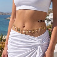 Maximalist Boho Gold Belly Chain Festival Outfit Body Jewelry Ocean Charm Waist Belt