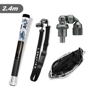 SANLIKE ที่ตักปลาใยแก้วตกข่ายสำหรับตกปลา2.4M/2.7M/3.0M/3.3M/3.6M/3.9M ยืดหดได้พับได้ค้ำยันเสาตาข่ายแ