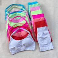 Ready Stock DFYNE Same Style High Elastic Yoga Wear Halter Bra Shorts Set Seamless Yoga Fitness Suit