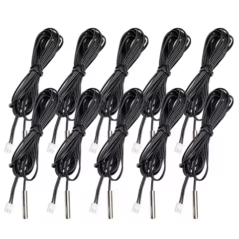 5pcs/10pcs Ntc 10K 1% 3950 Thermistor Temperature Sensor Waterproof Probe Cable For Arduino W1209 W1