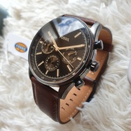 Fossil BQ2457 Sullivan Quartz Multifunction Chronograph Watch Black Dial Ion-Plated Case in Brown Le