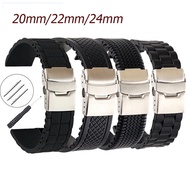 20mm 22mm Silicone Watch Bands For Samsung Active 43mm 47mm for Fossil Watch Strap 24mm Rubber Sport Waterproof Band Accessories