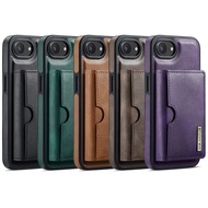 DG.Ming 2 in 1 Phone Case For Iphone 16E 16 E 16 Plus Pro Max Magnetic Leather Split Type Card Holde