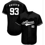 Agustd baseball jersey black white Gray color Free custom
