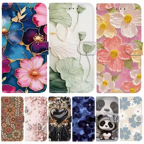 3D Flower Phone Case for Funda iPhone 17 16 15 14 13 12 11 Pro Max 17E 16E 15 14 Plus Cases Leather 