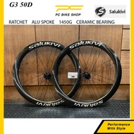 SALUKIVI G3-50d Aluminum Spoke 50mm Ratchet Ceramic Bearing Disc Brake Bike Wheel Road bike Taiwan T