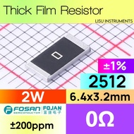 0R 2512 2W ±1% SMD Thick Film Resistor 0 FOJAN FRP2512F0000TS