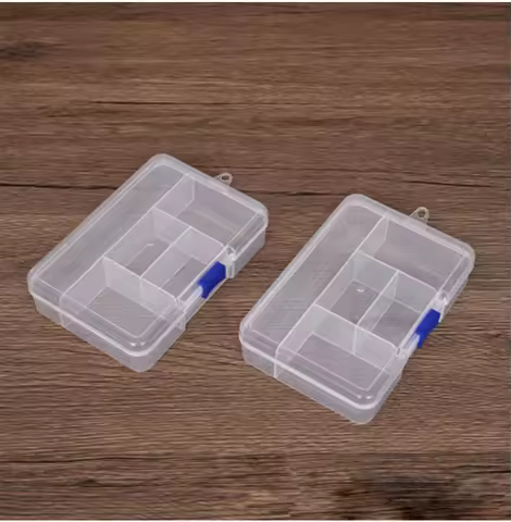 5-grid PP plastic box for jewelry and fishing gear with lid hardware small parts and beads storage o