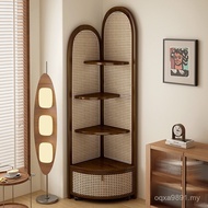 Corner Cabinet Triangle Rattan Living Room Shelf Corner Storage Corner Cabinet Floor Cabinet Dining 