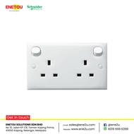 [DISCONTINUE] SCHNEIDER S-CLASSIC E25R SOCKET OUTLET 13A 250V TWIN GANG SWITCHED SOCKET