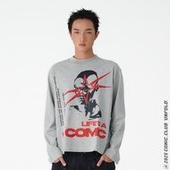 Boxy 'MAT NGUOI' gray long-sleeved t-shirt 100% Cotton 2-way - COMIC