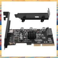 (GRSU) USB PCIE Card Type C PCI-Express 4X to USB 3.2 Gen 2X2 (20Gbps) ASM3242 Chipset for 8/10/Linu