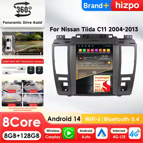 Hizpo 9.7‘ 360Camera Car Intelligent Systems Android Car Radio For Nissan Tiida C11 2004-2013 Multim
