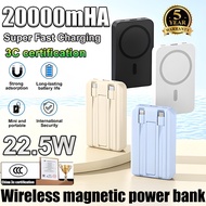 【Powerbank 3c certified】Magnetic Powerbank Wireless 3c Powerbank 20000mAh Fast Charging with USB-C/i