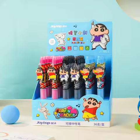 Genuine Anime Crayon Shin-Chan Erasable Ballpoint Pens Cartoon 0.5Mm Blue Gel Pen Office Study Stati