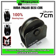 roda pintu pagar besi cor 7cm roda gerbang