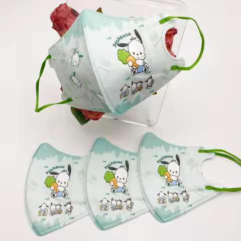 10pcs Hello Kitty Kuromi Melody Cinnamoroll PomPomPurin Disposable Mask 3D Stereoscopic Thin Section