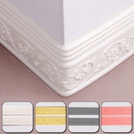 1pc Creative Self-adhesive Waist Line 3D Embossed PVC Wall Stickers Foam Wall Skirting For Floor Cor