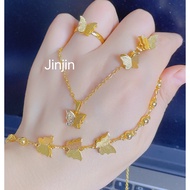 14k 4in1 Bangkok gold class a earring ring size Adjustable necklace size 18 inches