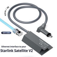 Ethernet Adapter Rectangle Dish Antenna Satellite USB Internet Powerline Kit for Starlink V2 Satelli