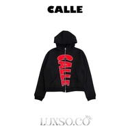 CALLE DE LARACHE CDL DOUBLE ZIPPER HOODIE SWEATER OVERSIZE UNISEX MEN WOMEN
