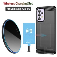 [ร้อน] Qi ชาร์จไร้สายสำหรับ Samsung Galaxy A33 5G ที่ชาร์จแบบไร้สายติดตั้ง USB ตัวรับแท่นชาร์จเคสสำหรับ Samsung A33 5G