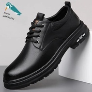 Handmade รองเท้าหนังลําลองสําหรับชายฤดูใบไม้ผลิ 2025 Retro Trend Workwear รองเท้าหนังหัวใหญ่รอบ Toe