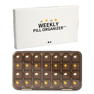 7 Days Portable Pill Box Large Capacity Waterproof Pill Storage One Week Pill Case 28 Grids Detachab