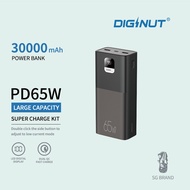 Diginut P-41 Powerbank 30000mAh (Black) - PD65W Fast Charging, High Capacity Powerbank for Smartphon